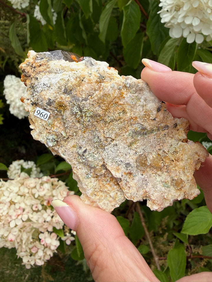 Smoky Quartz and Spessartine Garnet Specimen from Fujian