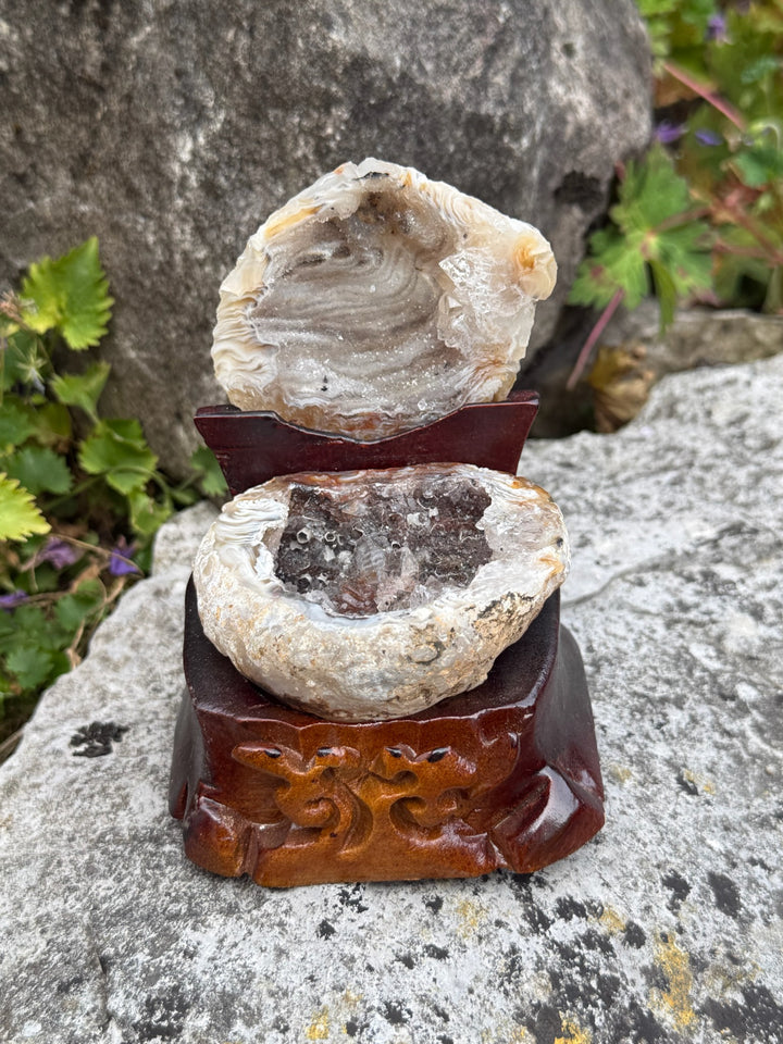 Reserved Complete Agate Geode with Custom Stand Specimen from Brazil