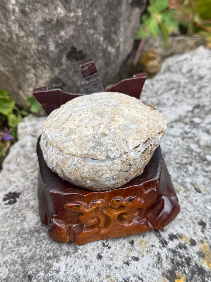 Reserved Complete Agate Geode with Custom Stand Specimen from Brazil