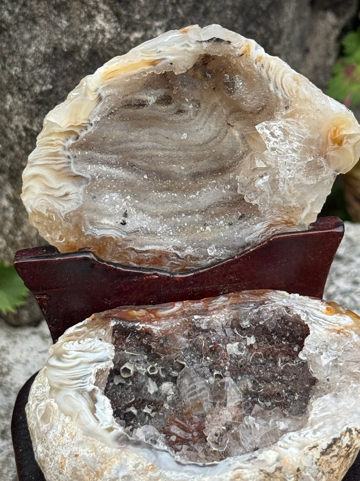 Reserved Complete Agate Geode with Custom Stand Specimen from Brazil