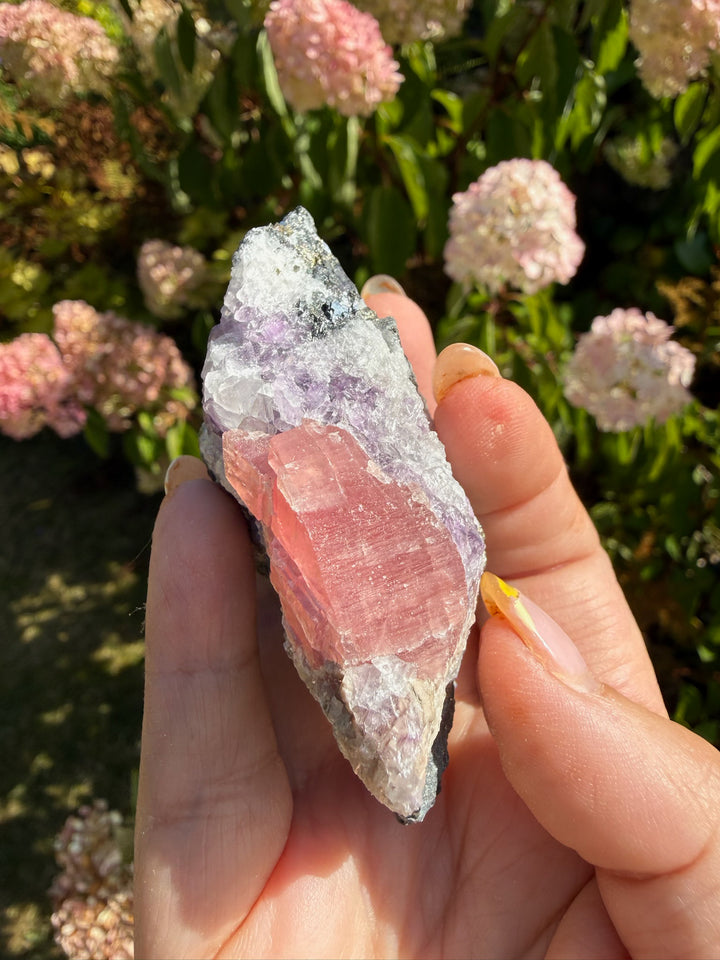 Gemmy Rhodochrosite, Fluorite and Pyrite Specimen from Guangxi