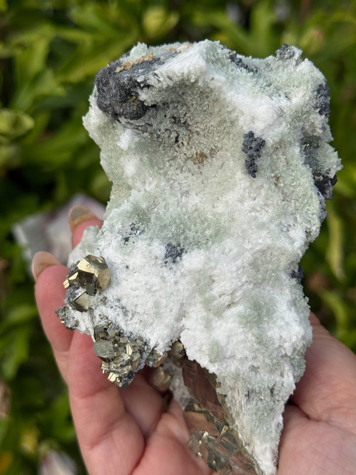 Prehnite on Quartz with Chalcopyrite from 9th September Mine, Bulgaria