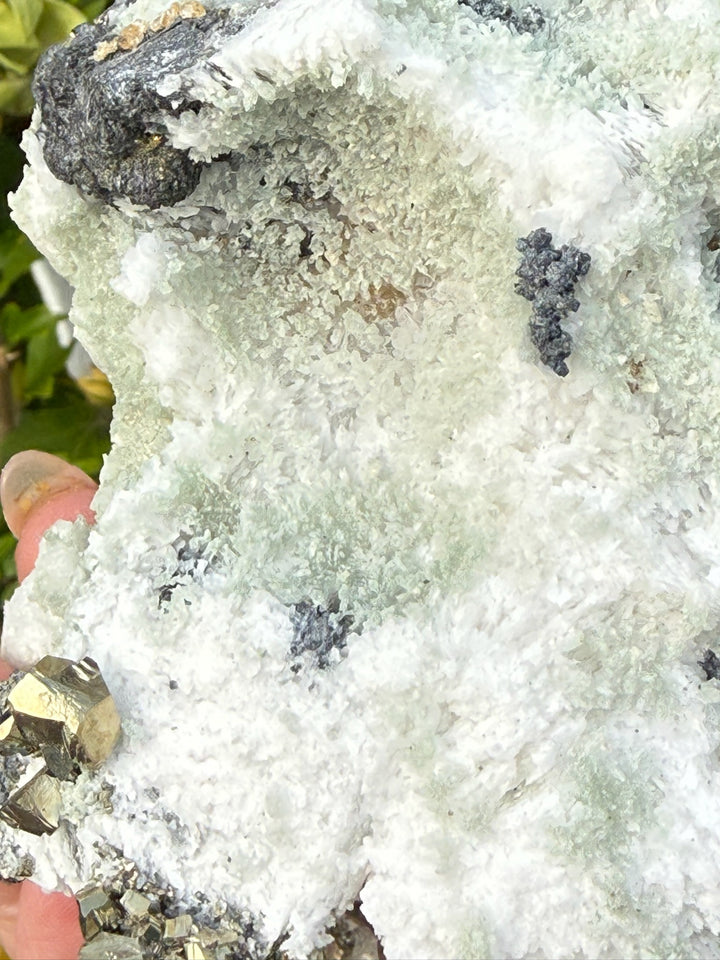 Prehnite on Quartz with Chalcopyrite from 9th September Mine, Bulgaria