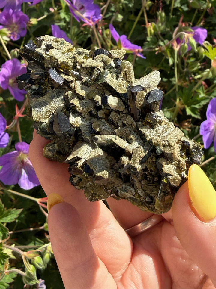 Rare Diopside and Garnet Specimen from Lombardy, Italy