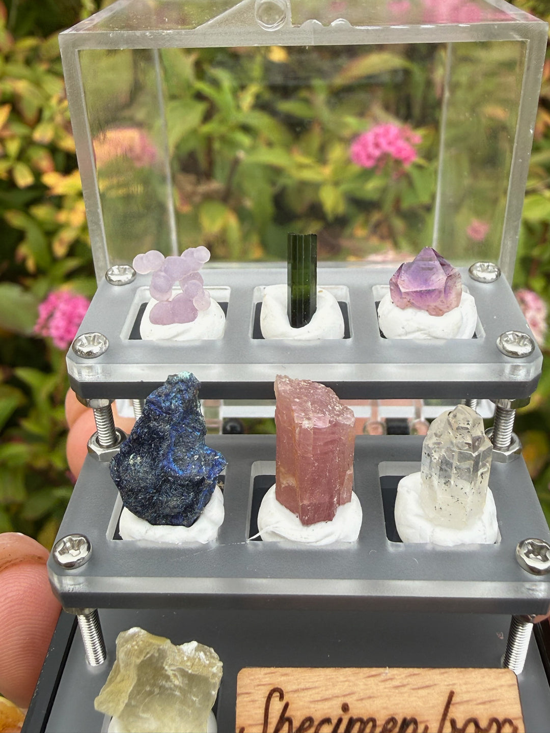Complete Crystal Mineral Collection Box with Tourmaline