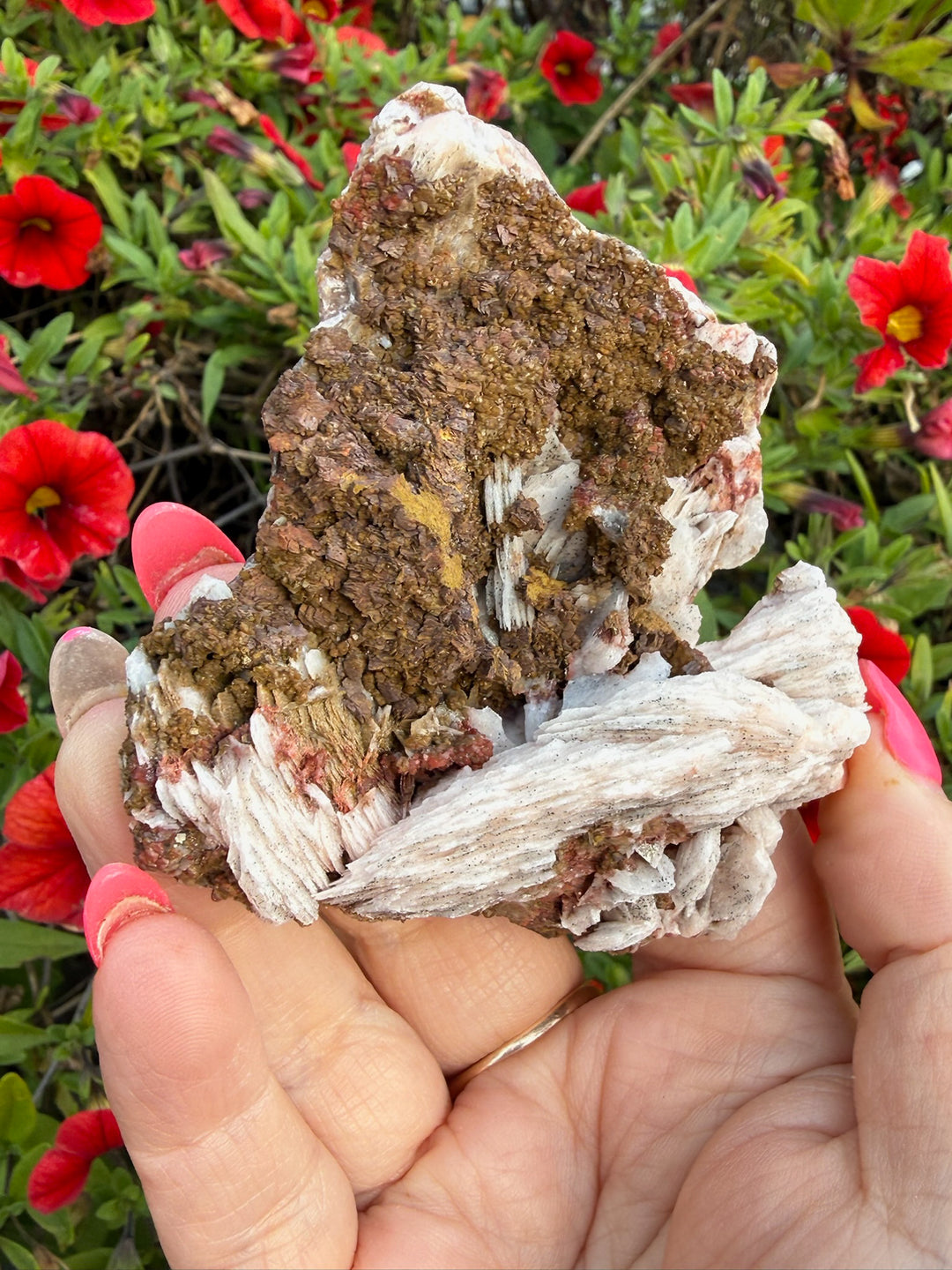 Barite (Baryte) and Calcite Specimen from Morocco