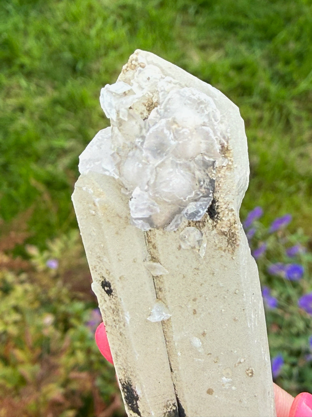 Double Chloride included Quartz with UV Calcite Inner Mongolia