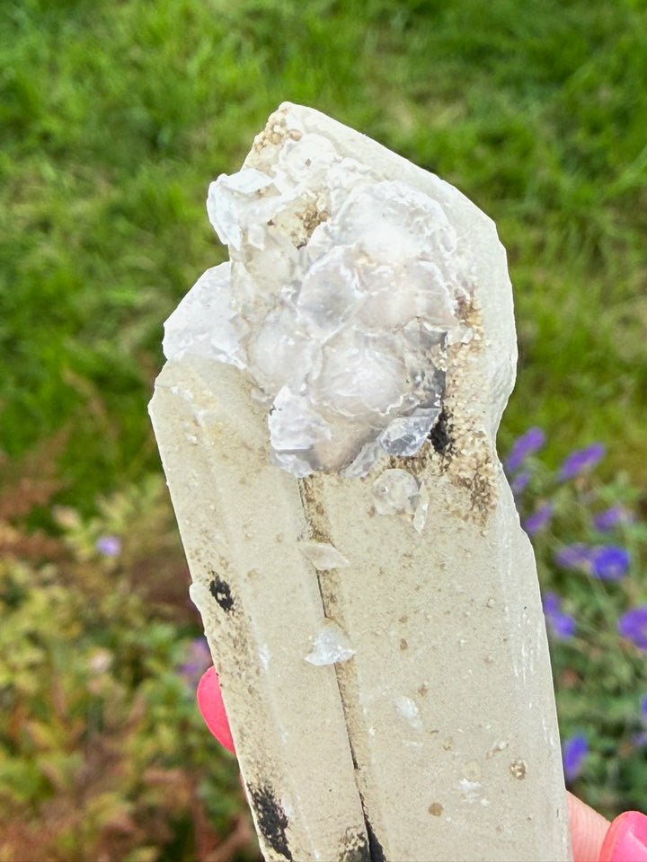 Double Chloride included Quartz with UV Calcite Inner Mongolia