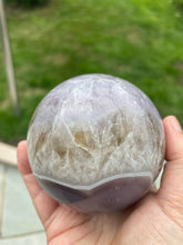 Load image into Gallery viewer, Amethyst and Smoky Quartz Sphere
