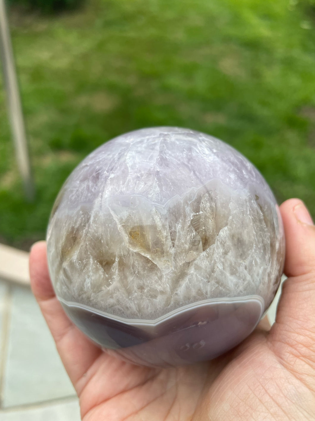 Amethyst and Smoky Quartz Sphere