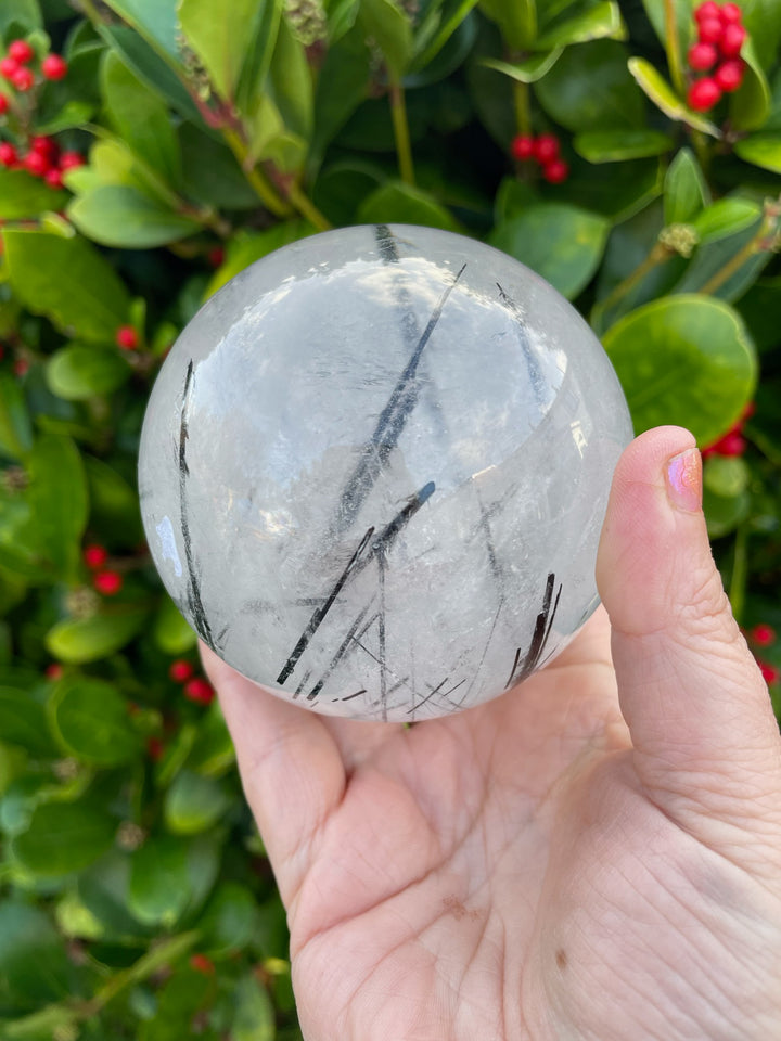 High Quality Tourmaline Quartz Sphere