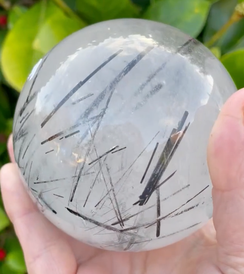 High Quality Tourmaline Quartz Sphere