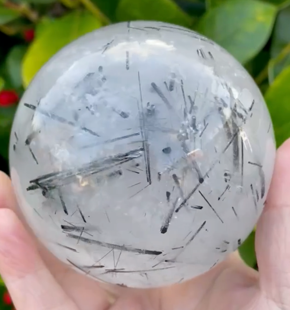High Quality Tourmaline Quartz Sphere