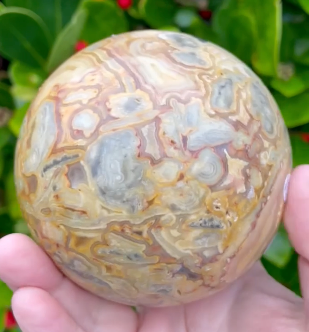 Large Crazy Lace Agate Sphere