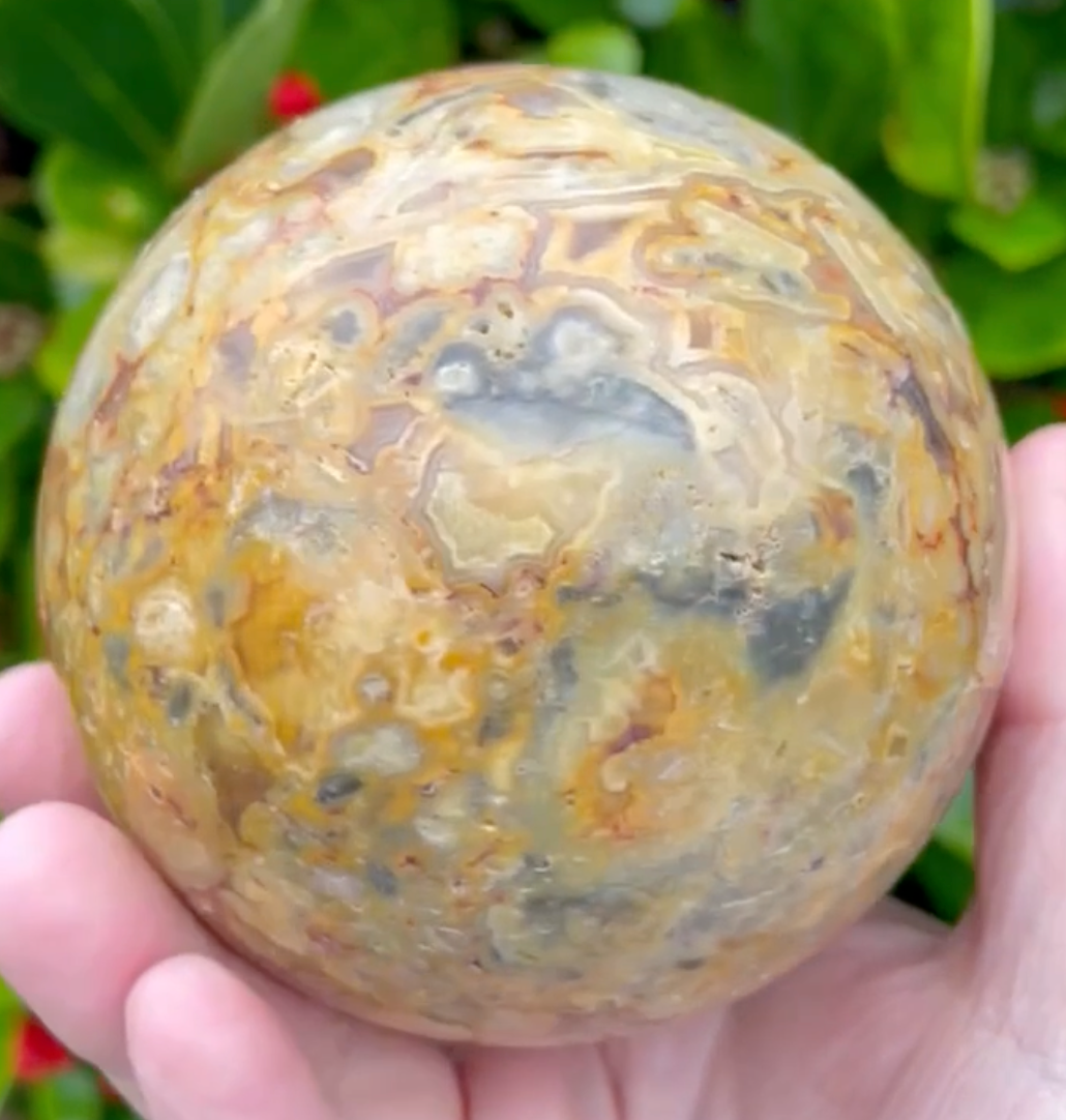 Large Crazy Lace Agate Sphere