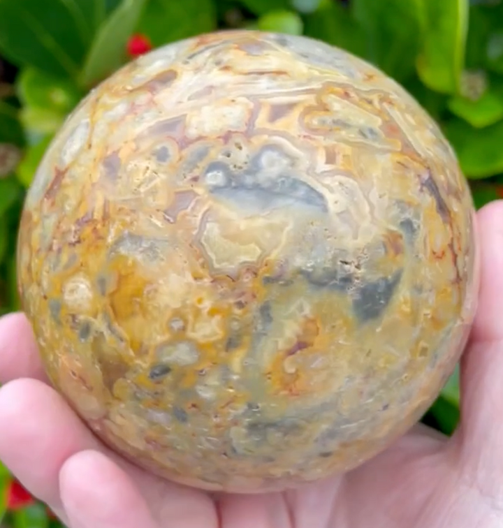 Large Crazy Lace Agate Sphere