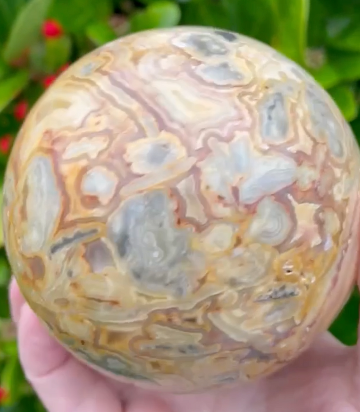 Large Crazy Lace Agate Sphere