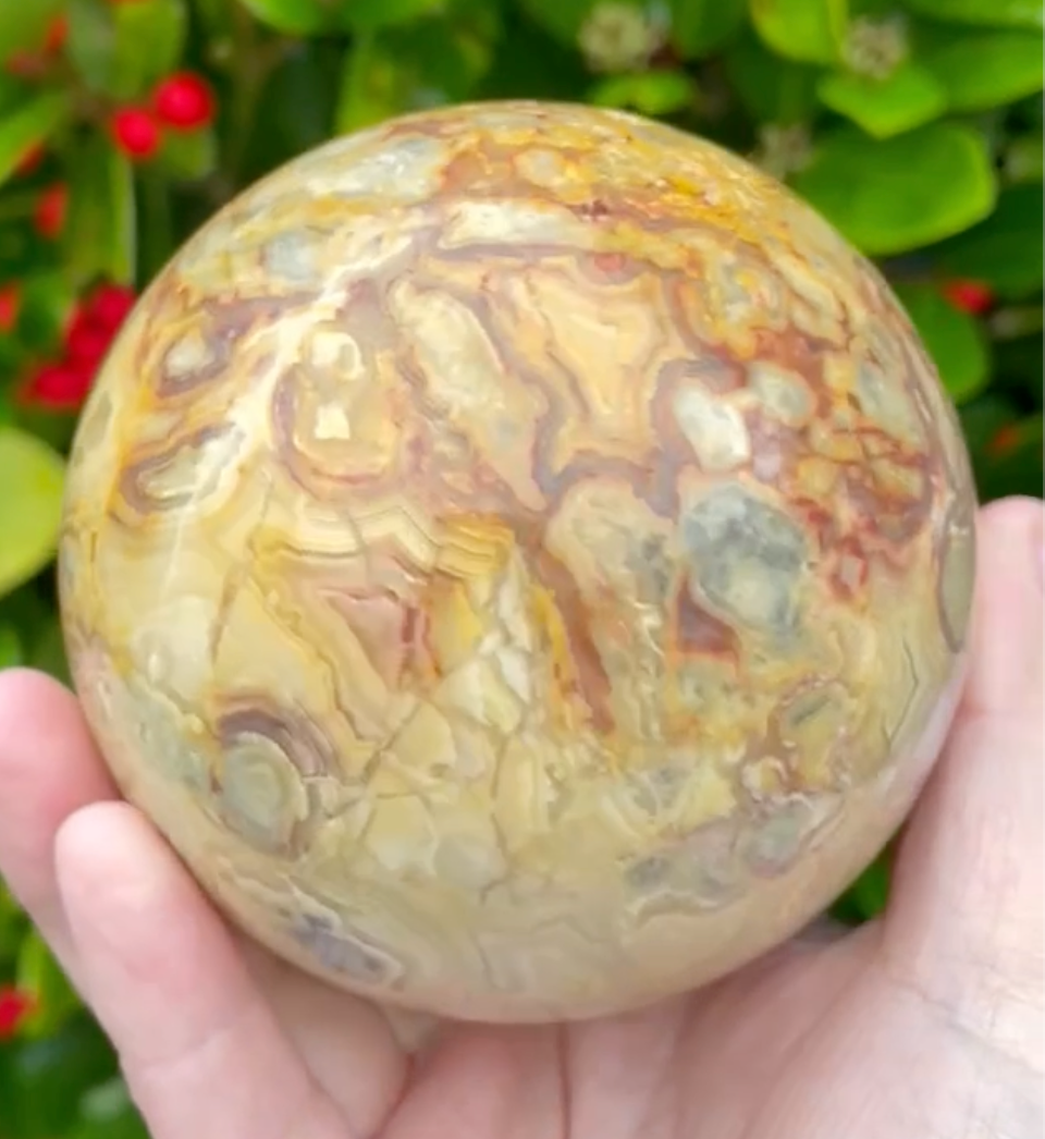 Large Crazy Lace Agate Sphere