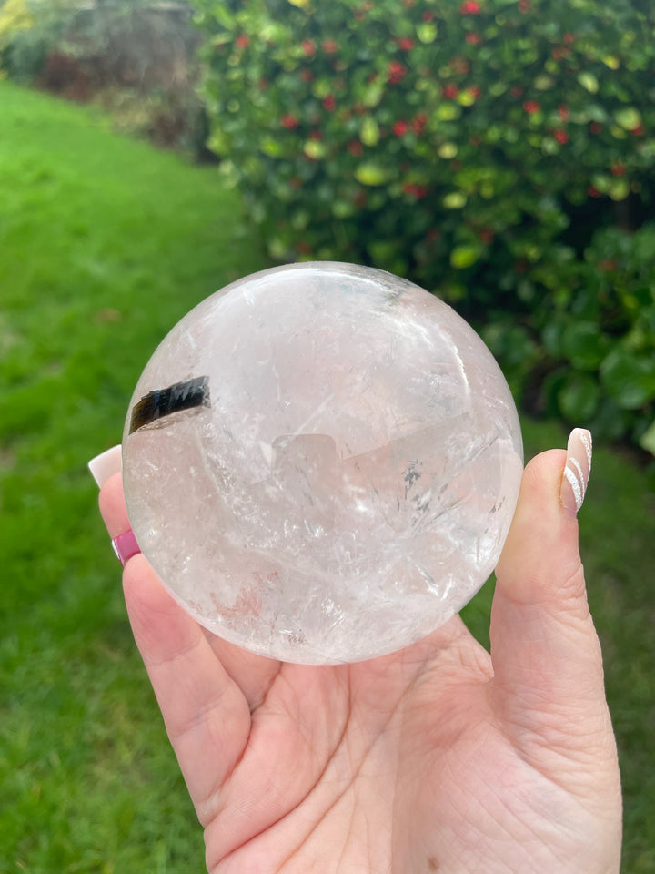 Large Quartz and Tourmaline Sphere