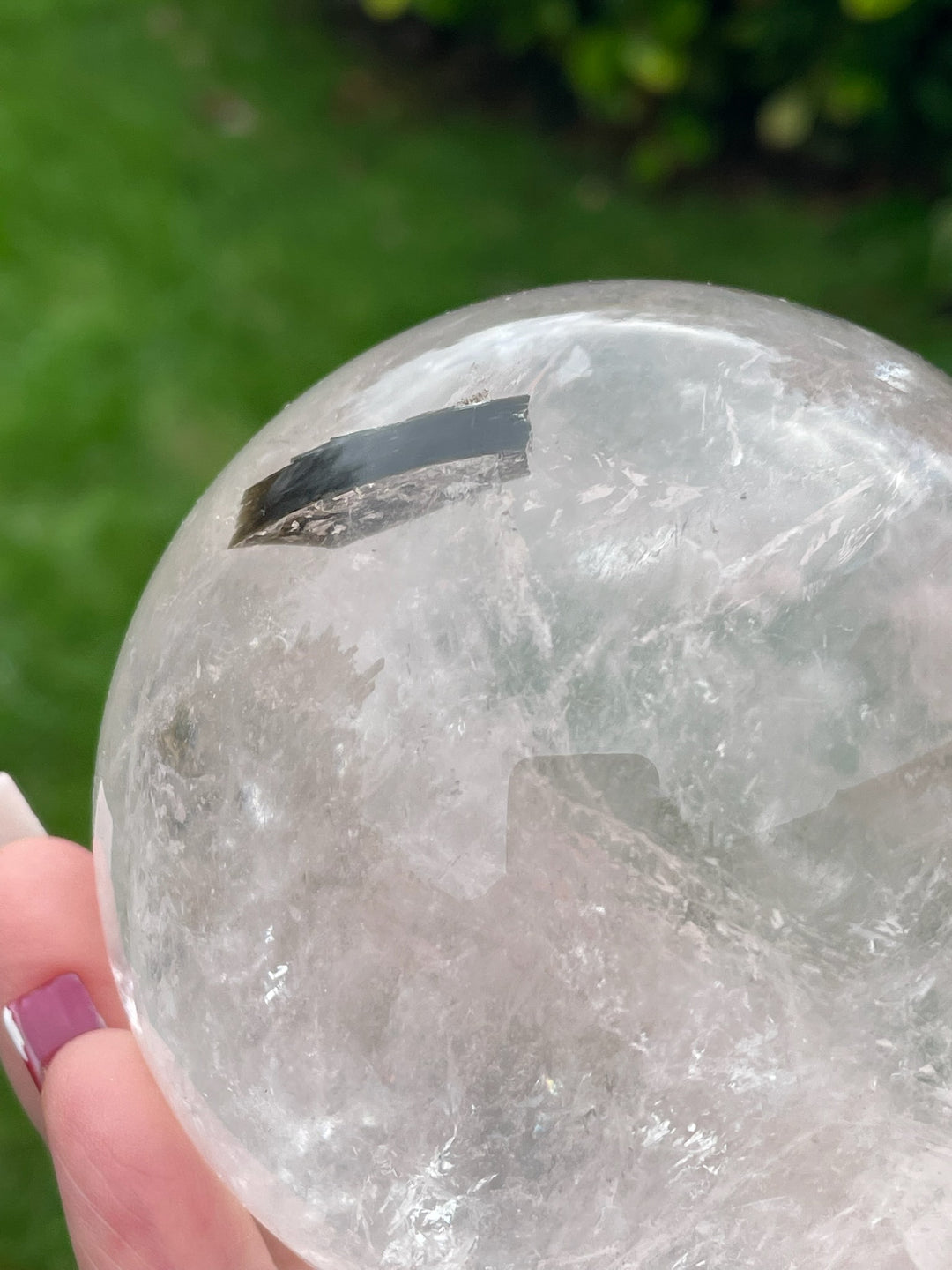 Large Quartz and Tourmaline Sphere
