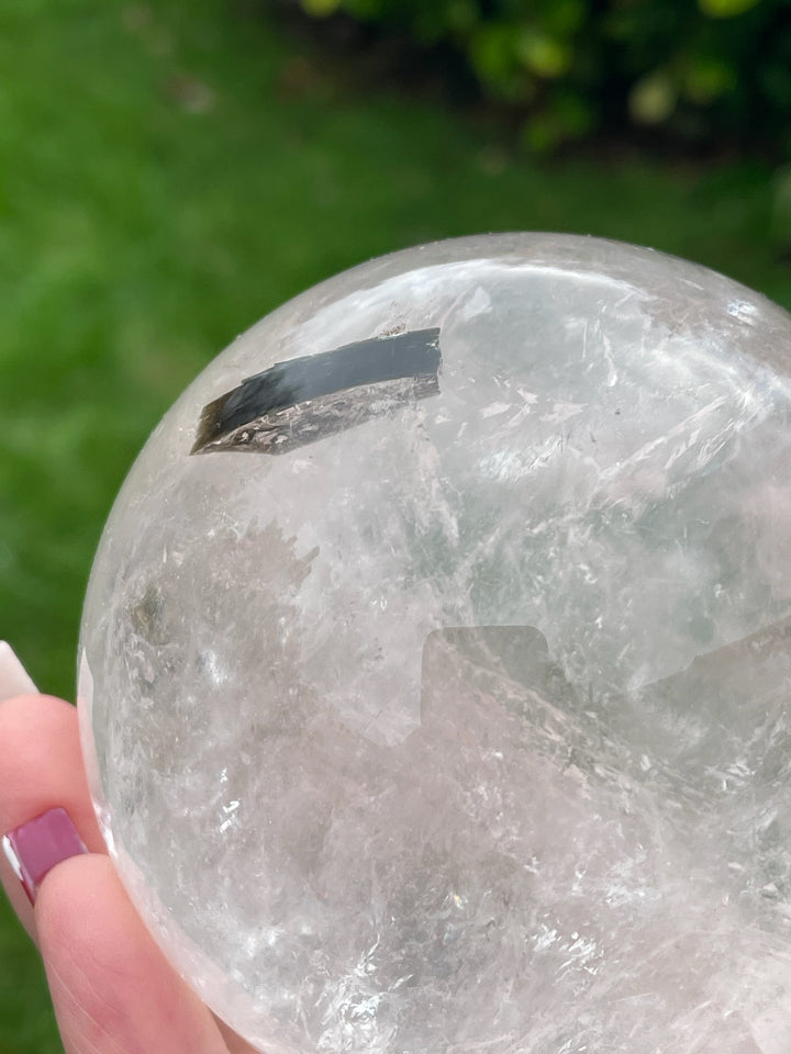 Large Quartz and Tourmaline Sphere
