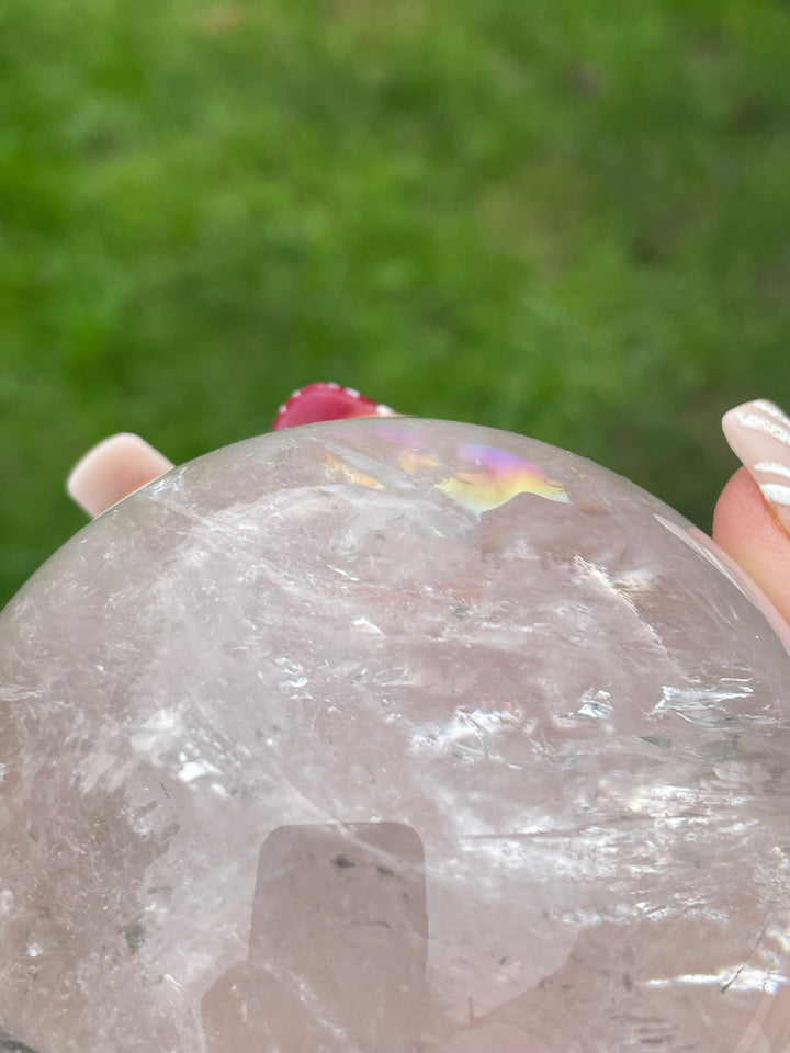 Large Quartz and Tourmaline Sphere