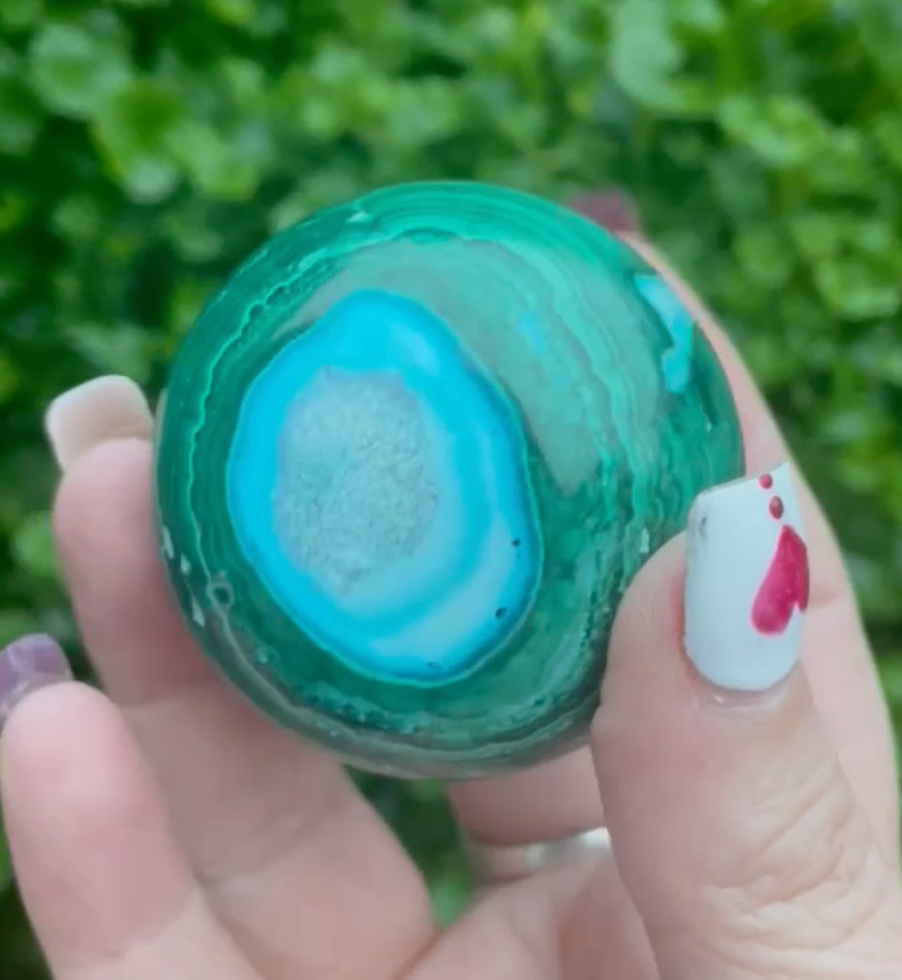 Malacolla Chrysocolla and Malachite  Sphere