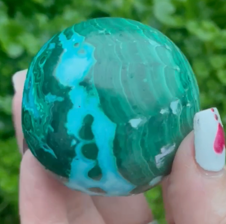 Malacolla Chrysocolla and Malachite  Sphere
