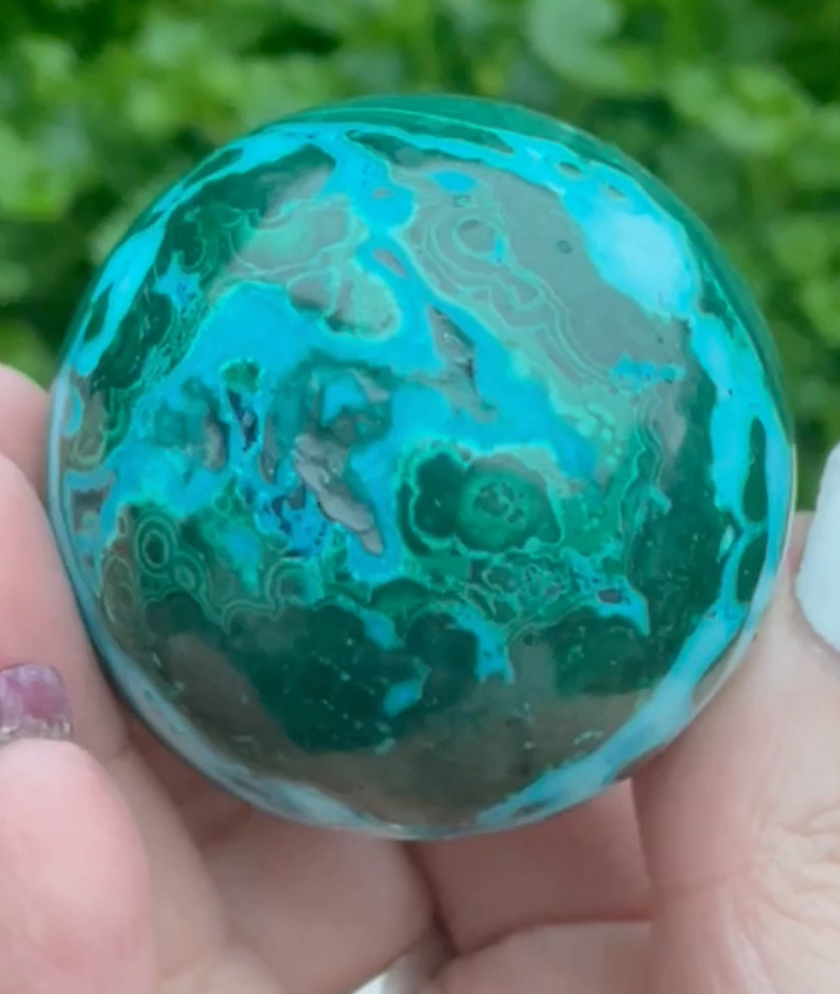 Malacolla Chrysocolla and Malachite  Sphere