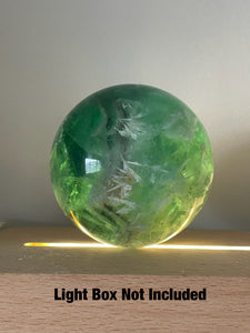 Feather Fluorite Sphere with Scolecite