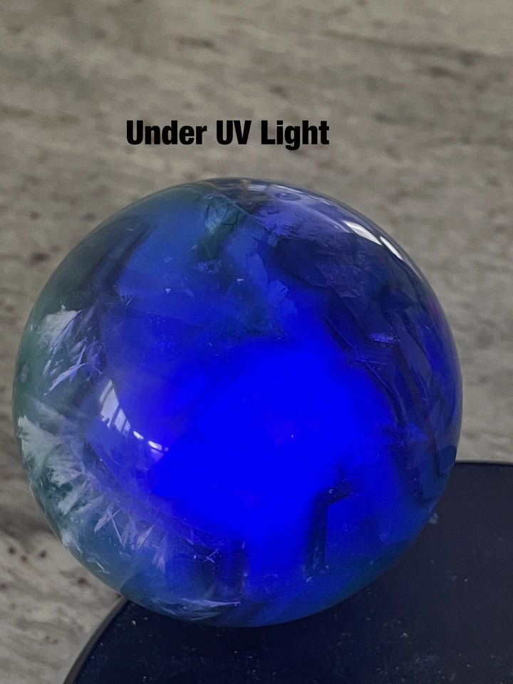 Feather Fluorite Sphere with Scolecite