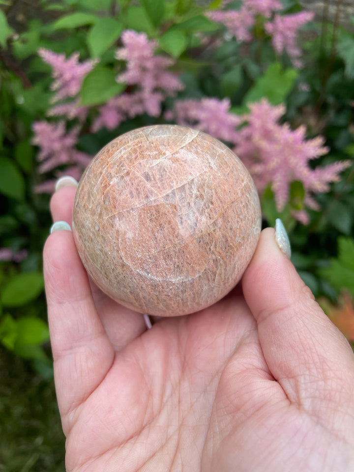 Peach Moonstone with Flash Sphere