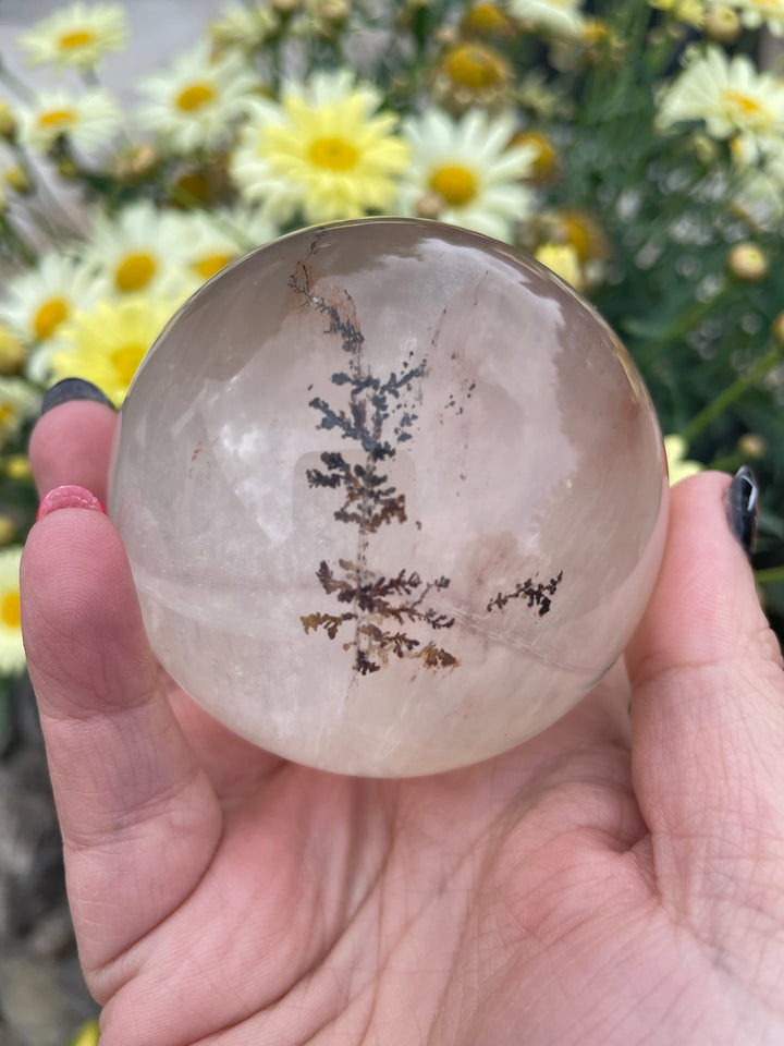 Rare Clear Dendritic Fluorite Sphere