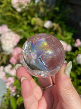 Load image into Gallery viewer, Clear Quartz Sphere with Rainbows and Inner Child

