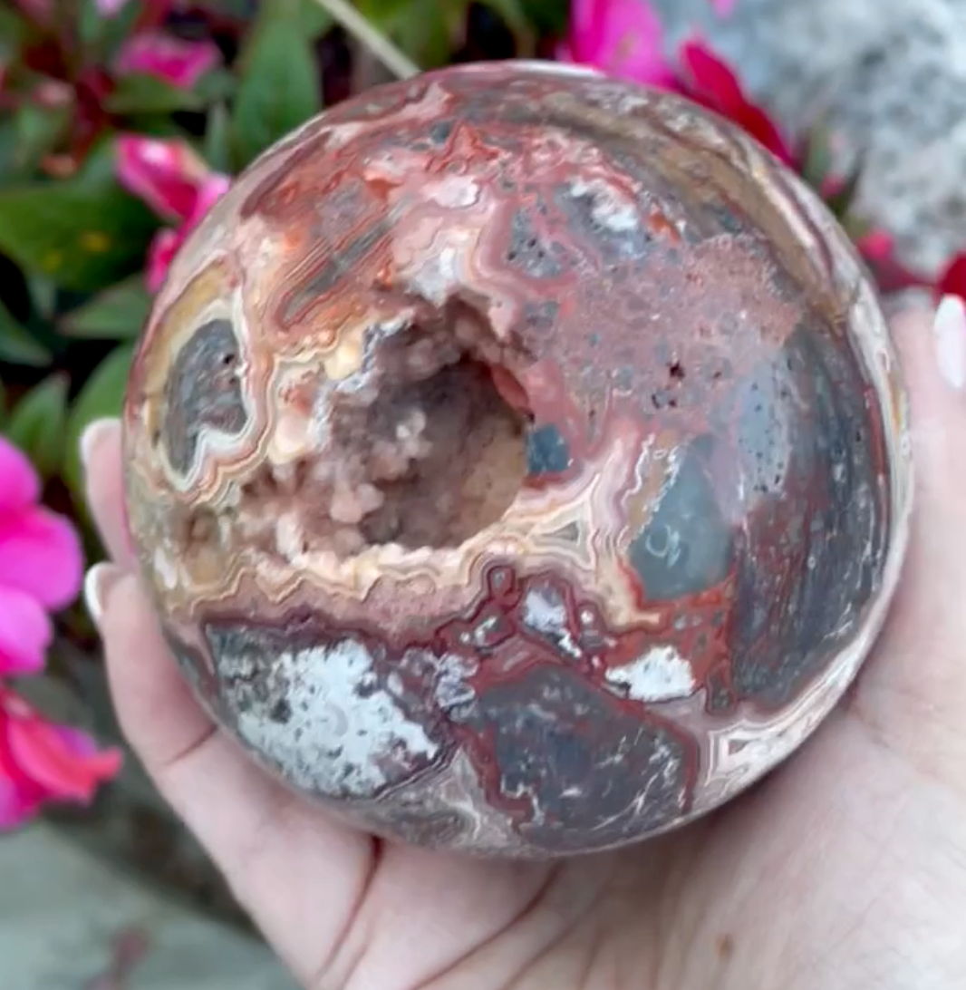 Large Crazy Lace Agate Sphere