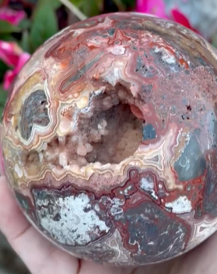 Large Crazy Lace Agate Sphere