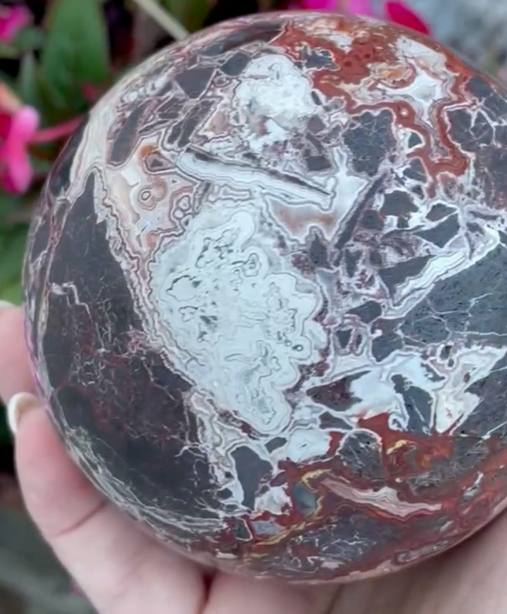 Large Crazy Lace Agate Sphere