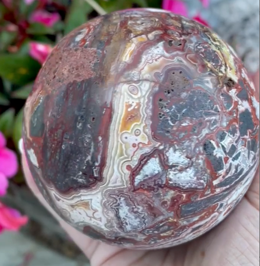 Large Crazy Lace Agate Sphere