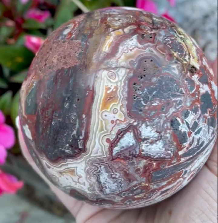 Large Crazy Lace Agate Sphere
