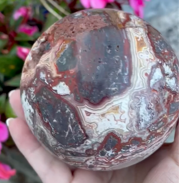 Large Crazy Lace Agate Sphere