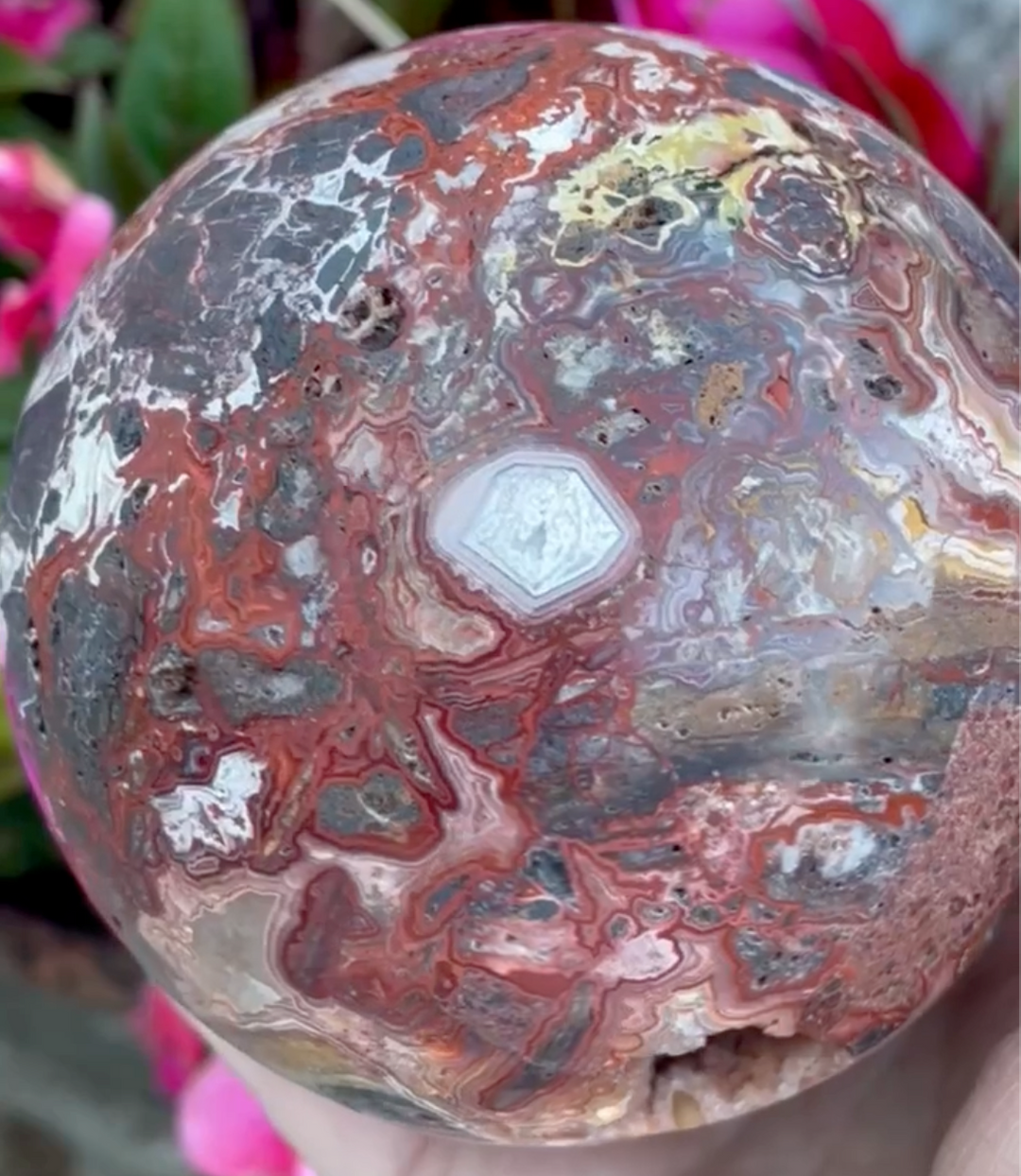 Large Crazy Lace Agate Sphere