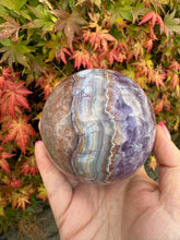 Load image into Gallery viewer, Mexico Crazy Lace Agate and Amethyst Sphere
