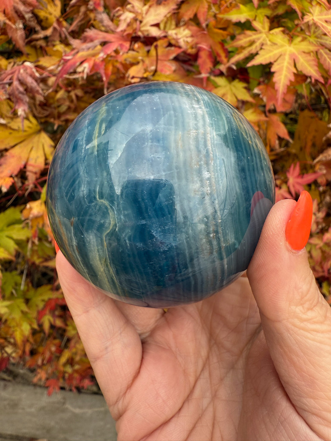 High Quality Blue Onyx Aquatine Lemurian Sphere