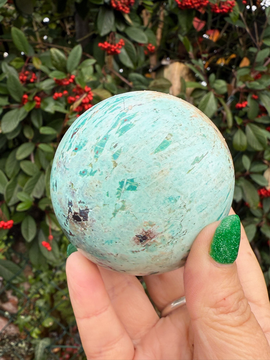 Natural Turquoise Sphere from Peru