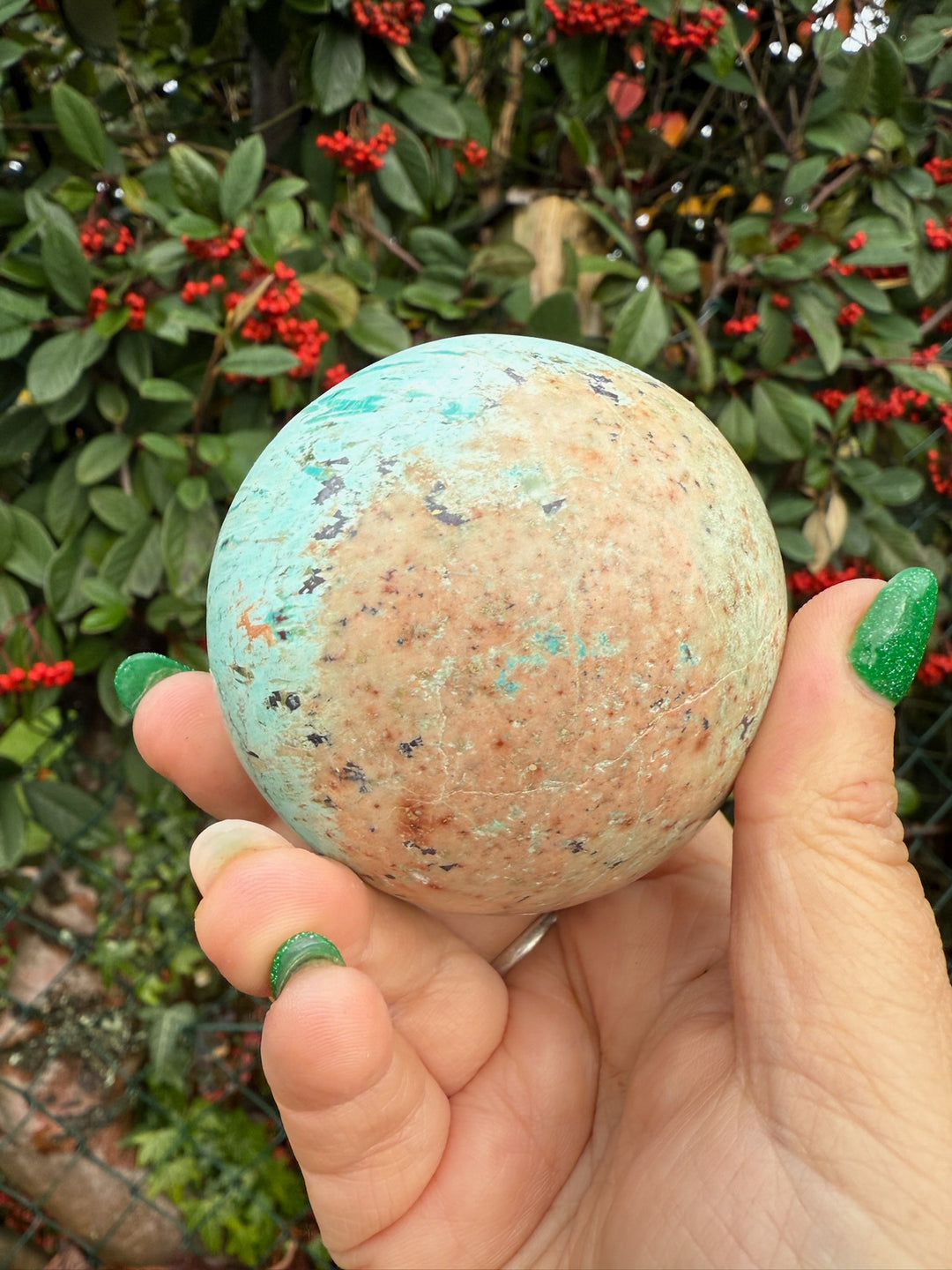 Natural Turquoise Sphere from Peru
