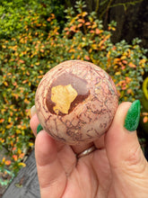 Load image into Gallery viewer, Rustic Ruined Building Limestone Sphere Paesina
