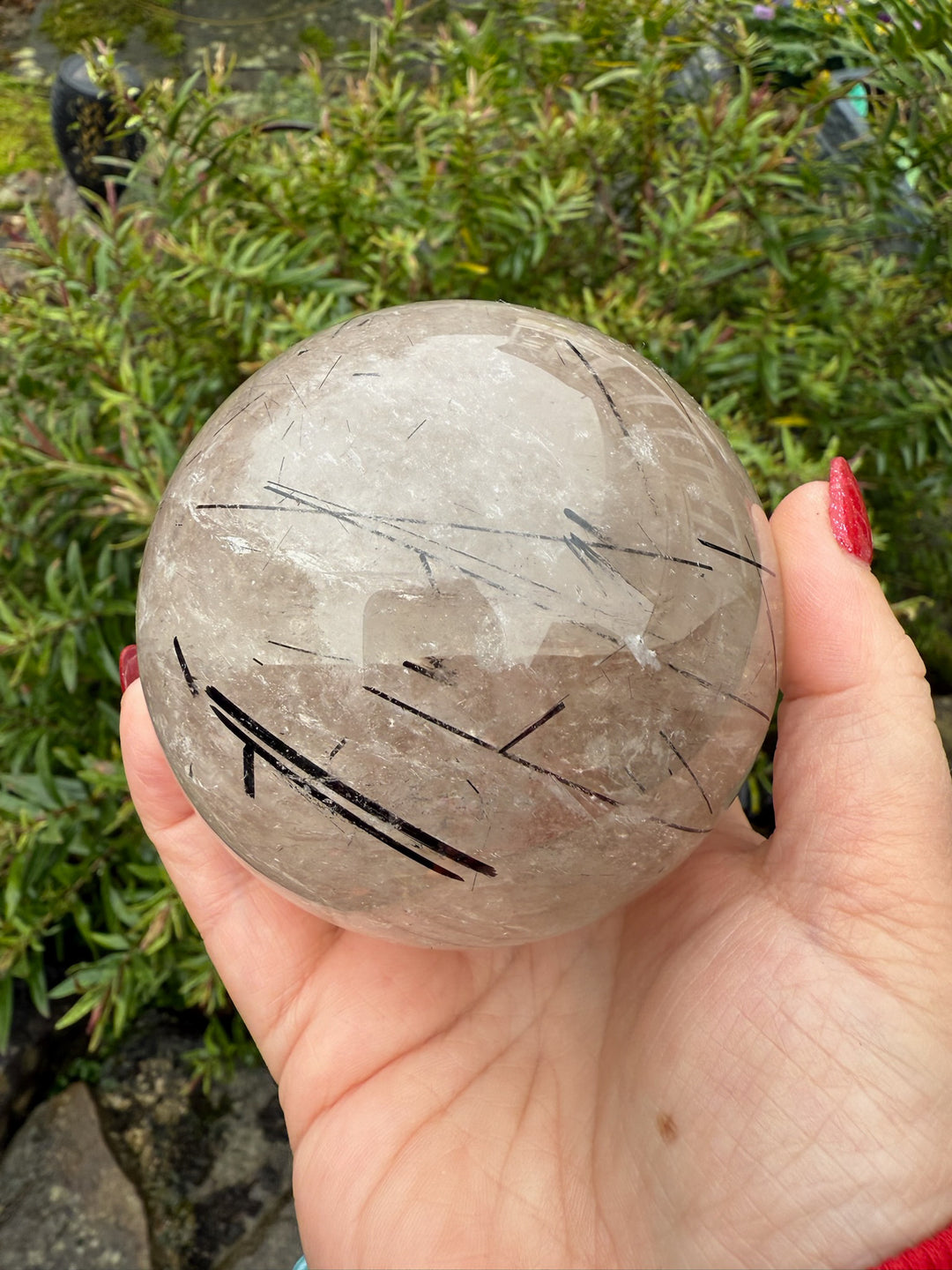 Large Tourmaline in Quartz Sphere