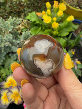 Load image into Gallery viewer, Black Flower Agate Sphere
