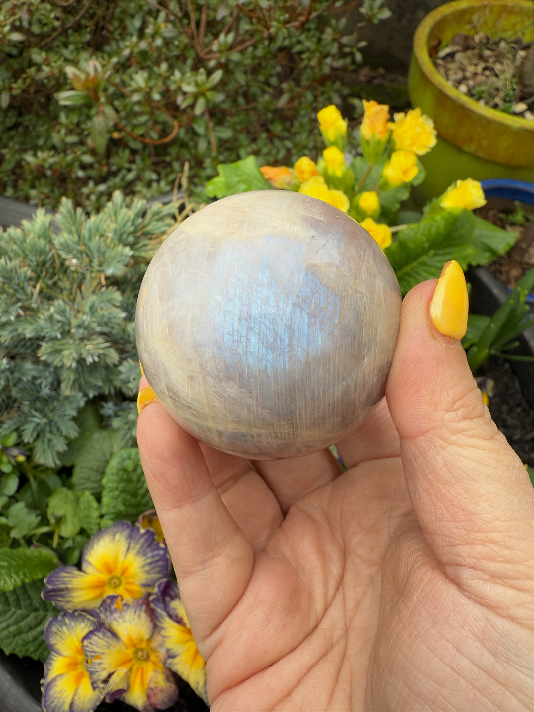 Blue Flash Moonstone Sphere