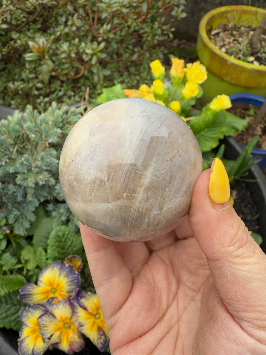 Blue Flash Moonstone Sphere